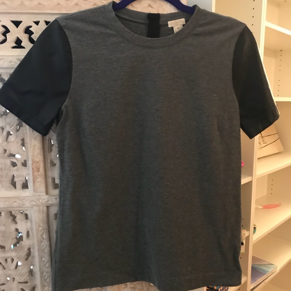 J.Crew Shirt w/ Leather Sleeves